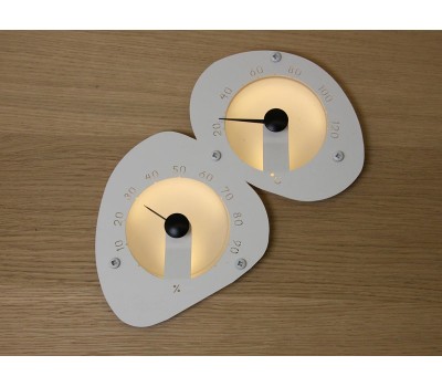 Термогигрометр с подсветкой Cariitti белый освещение для бань и саун