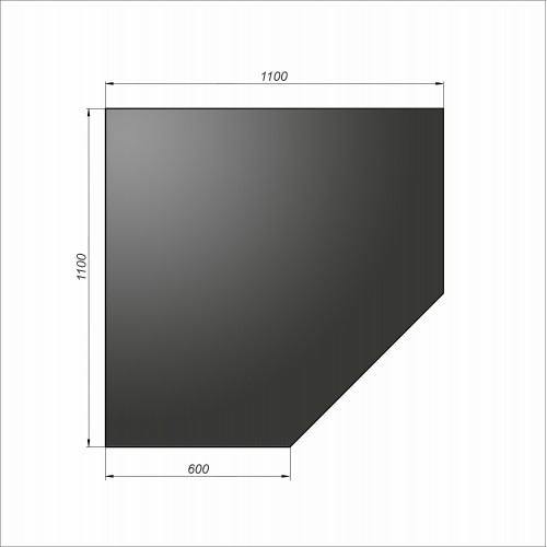 Лист напольный угловой Везувий, 2мм, черный 1100*1100*2